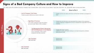 Signs of a bad company culture and how to improve developing strong organization culture in business