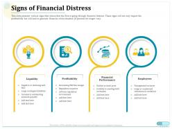 Signs of financial distress environment ppt powerpoint presentation deck