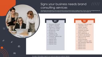 Signs Your Business Needs Brand Consulting Services Ppt Powerpoint Presentation Show