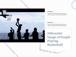Silhouette image of people playing basketball