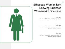 Silhouette woman icon showing business woman with briefcase