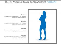 Silhouette woman icon showing business woman with folded arms
