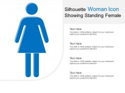 Silhouette woman icon showing standing female