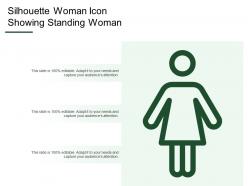 Silhouette woman icon showing standing woman