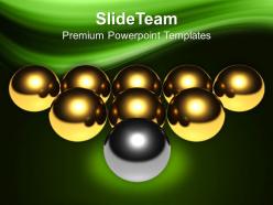 Silver ball infront of golden leadership powerpoint templates ppt themes and graphics 0213