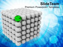 Silver balls forming cubes green leader powerpoint templates ppt themes and graphics 0113