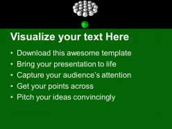 Silver balls with green leader on background powerpoint templates ppt themes and graphics 0213