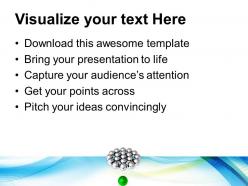 Silver balls with green leader symbol powerpoint templates ppt themes and graphics 0113