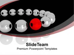 Silver balls with red leader teamwork powerpoint templates ppt backgrounds for slides 0113