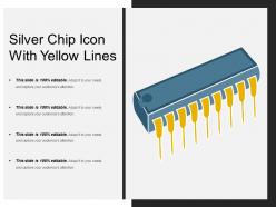 Silver chip icon with yellow lines