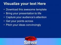 Silver coins under umbrella powerpoint templates ppt themes and graphics 0213