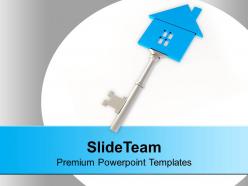 Silver key with sweet home security estate powerpoint templates ppt themes and graphics 0213