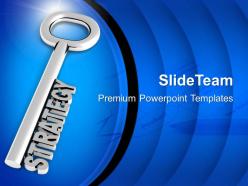 Silver key with word strategy powerpoint templates ppt themes and graphics 0113
