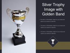 Silver trophy image with golden band