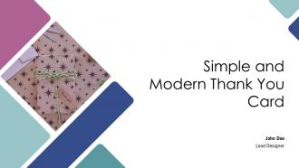 Simple And Modern Thank You Card PPT Presentation AT