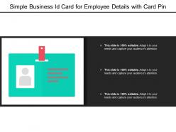 Simple business id card for employee details with card pin