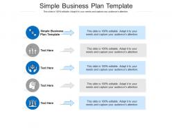 Simple business plan template ppt powerpoint presentation visual aids portfolio cpb