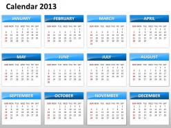 Simple Elegant Complete 2013 Calender Template and Powerpoint Slide for Planning