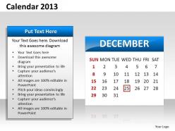 Simple elegant complete 2013 calender template and powerpoint slide for planning