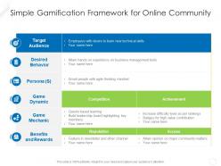 Simple gamification framework for online community