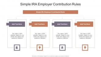 Simple IRA Employer Contribution Rules In Powerpoint And Google Slides Cpb