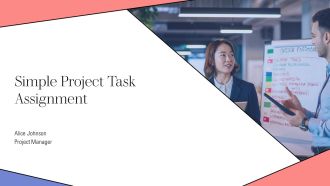 Simple Project Task Assignment PPT Mockup AT