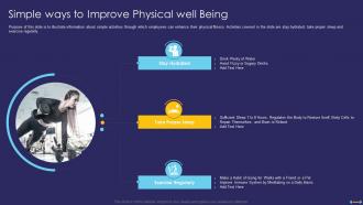 Simple Ways To Improve Physical Well Being Workplace Fitness Culture Playbook