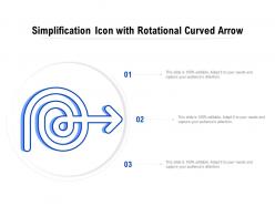 Simplification icon with rotational curved arrow