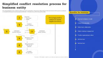 Simplified Conflict Resolution Process For Business Entity