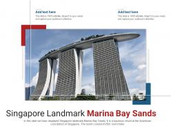 Singapore landmark marina bay sands powerpoint presentation ppt template