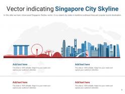 Singapore maps flags landmarks monuments and skyline deck powerpoint template