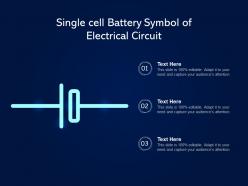 Single cell battery symbol of electrical circuit