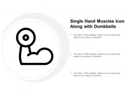 Single hand muscles icon along with dumbbells