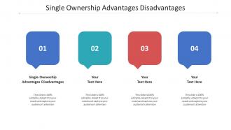 Single ownership advantages disadvantages ppt powerpoint presentation ideas deck cpb