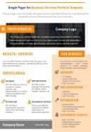 Single pager for business services portfolio template presentation report infographic ppt pdf document