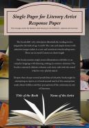 Single pager for literary artist response paper presentation report infographic ppt pdf document