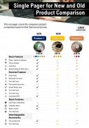 Single pager for new and old product comparison presentation report infographic ppt pdf document