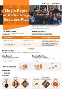 Single pager of coffee shop business plan presentation report infographic ppt pdf document