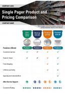 Single pager product and pricing comparison presentation report infographic ppt pdf document
