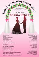 Single pager wedding party program presentation report infographic ppt pdf document