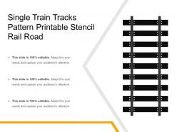 Single train tracks pattern printable stencil rail road