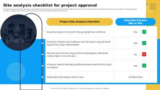 Site Analysis Checklist For Project Approval Project Feasibility Assessment To Improve