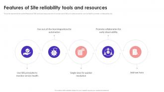 Site Reliability Engineering Features Of Site Reliability Tools And Resources