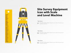 Site survey equipment icon with scale and level machine