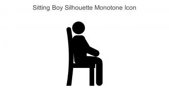 Sitting Boy Silhouette Monotone Icon In Powerpoint Pptx Png And Editable Eps Format