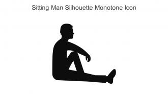 Sitting Man Silhouette Monotone Icon In Powerpoint Pptx Png And Editable Eps Format