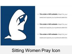Sitting women pray icon