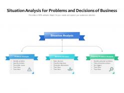 Situation analysis for problems and decisions of business
