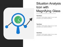 Situation analysis icon with magnifying glass
