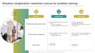Situation Complication Resolution Canvas For Problem Solving
